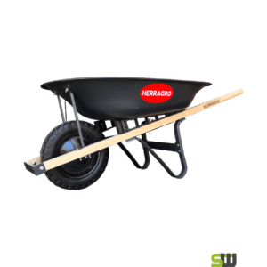 CARRETILLA 4.5 FT3 MANGOS DE MADERA LLANTA ANTIPINCHAZOS MARCA HERRAGRO